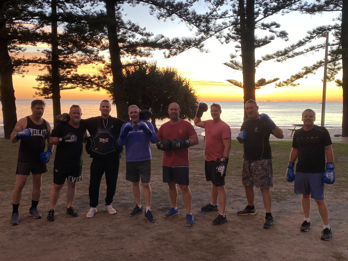 Sunrise boxing group at Burleigh Heads